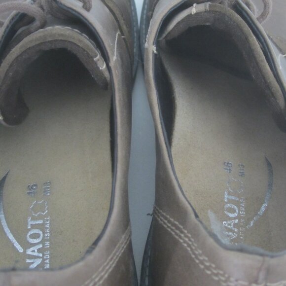 NAOT Mens 13 - 13.5 Lindi Vintage Fog Leather Hash Suede EU 46 Lace Up $165